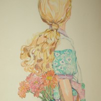 Niña con flores