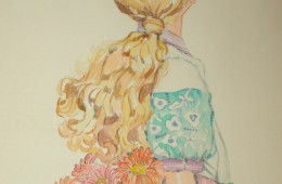 Niña con flores